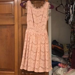 Pink Lace Floral Dress